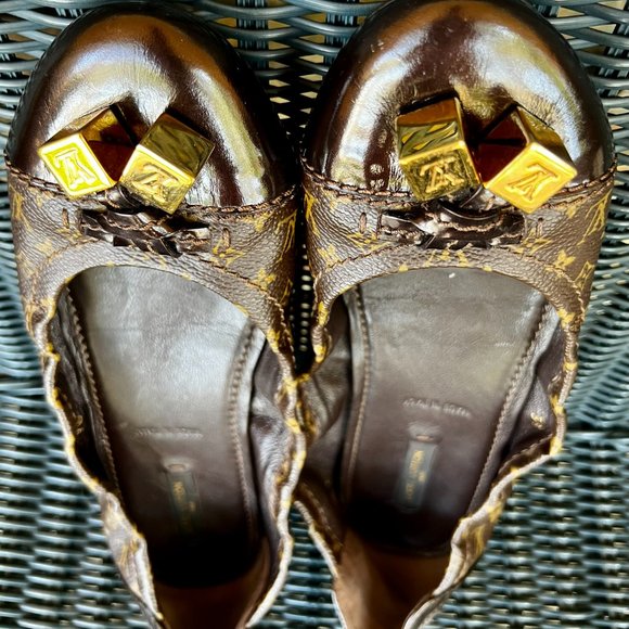 Louis Vuitton Brown Monogram Canvas Ballerina Flats Size Euro 38 Us 7. - Picture 4 of 6